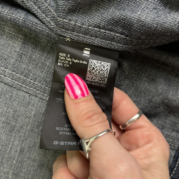 G-Star RAW Scutar Slim Jacket Mens Small Blue Denim Sustainable Workwear Button - Picture 7 of 16